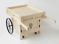 木製販売ワゴン(収納庫付きタイプ)（無塗装品）